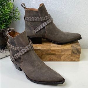 Donald Pliner Suede Ankle Boots Greenish Gray‎ Size 8